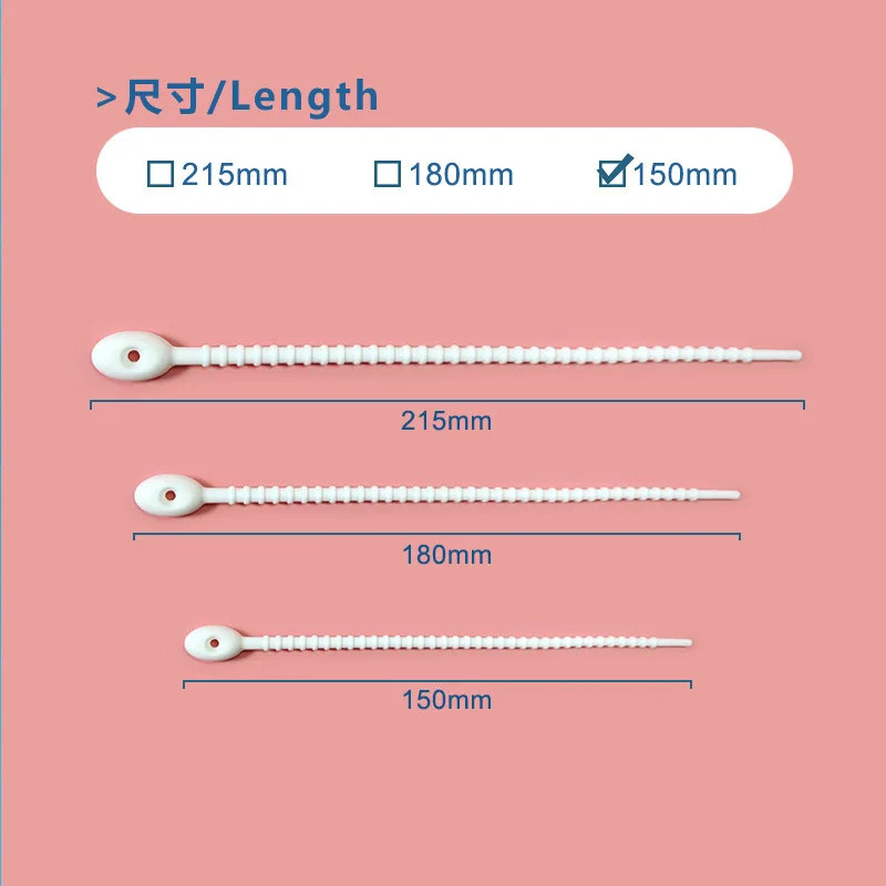 6 inch color silicone cable tie storage winder rope reusable Binding Cord Sealing lanyard