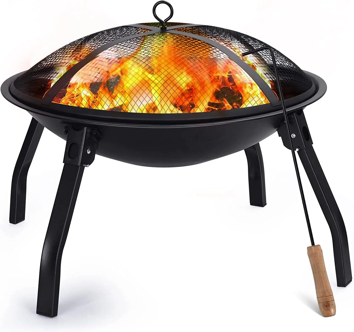 Portable Outdoor Folding Fire Pit Outside Fire Pit, Backyard Patio Garden Fireplace With Spark Screen