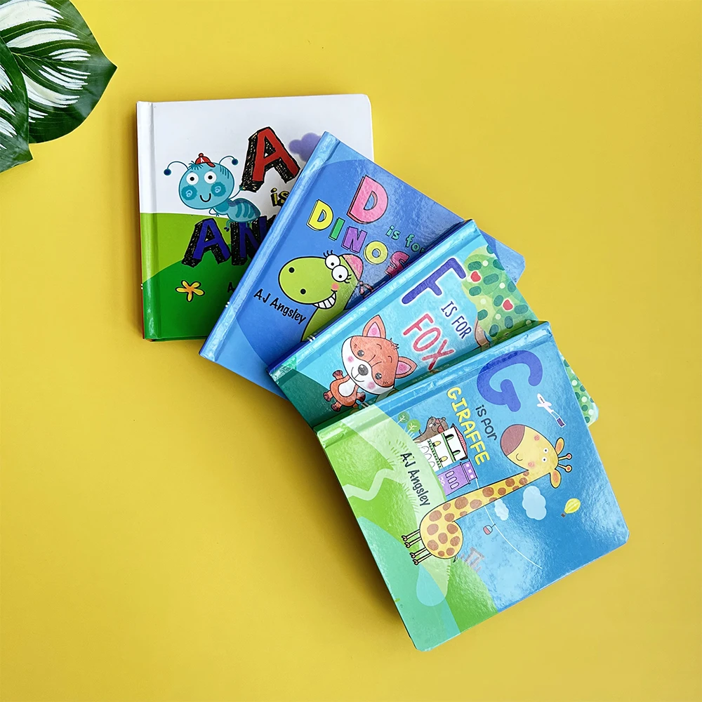 Custom Coloring Hard Cover Book Print Service Libros Baby Child Manga Children Story Hardcover Flap Board Book Printing for kids