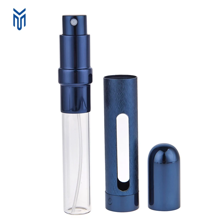 Wholesale 12ml portable atomizer empty aluminum spray perfume glass bottle for travel