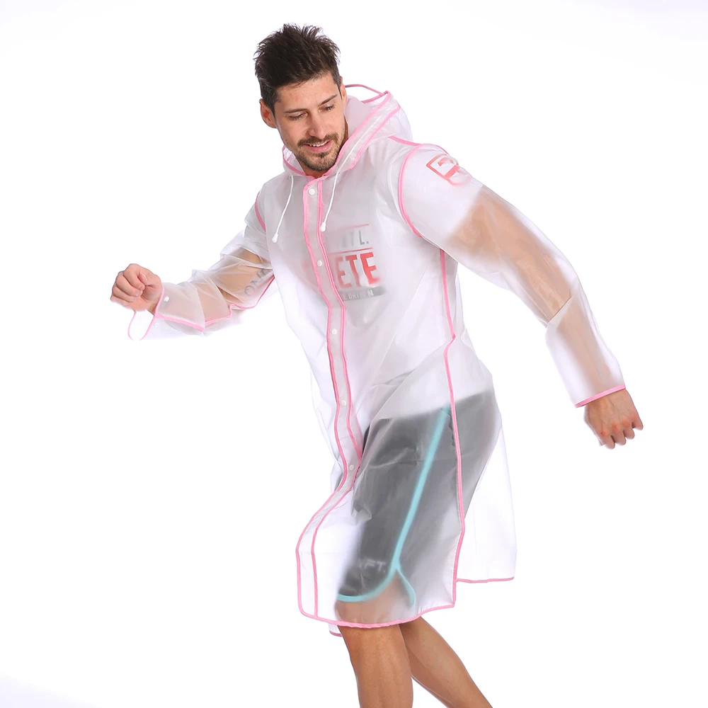 Eco friendly lightweight eva long purple raincoat