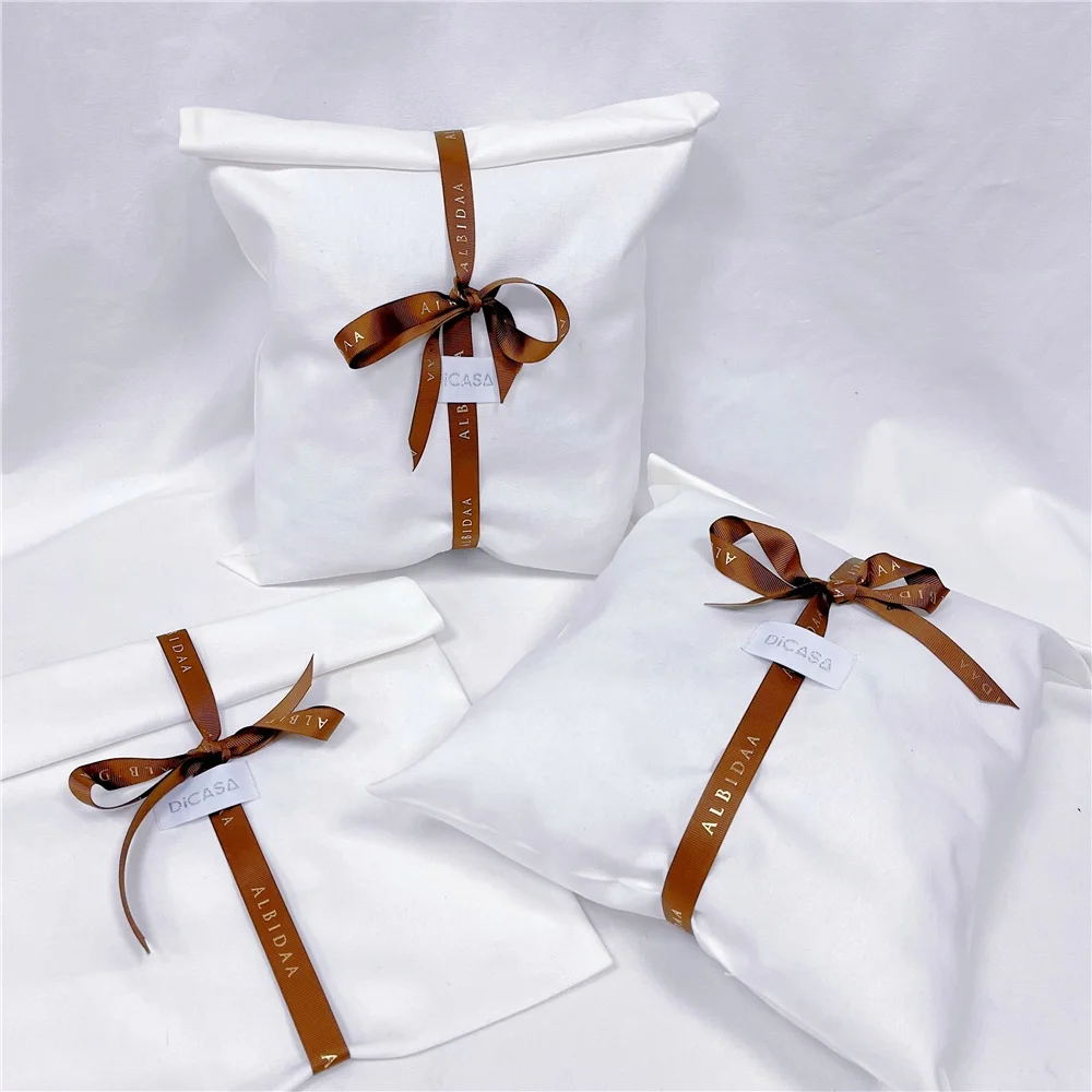 Hot Sale Large Organic Cotton Muslin Envelope Bag Pouch For Handbag Custom Logo Printed Cotton Envelope Dust Gift Bag