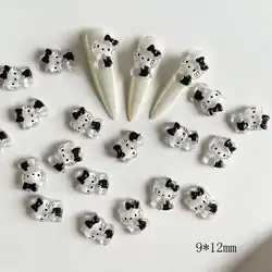 Wholesale 100pcs Bag In Bulk 3D Kitty Cat Nail Charms Accessories Cartoon Kawaii Resin Nail Art