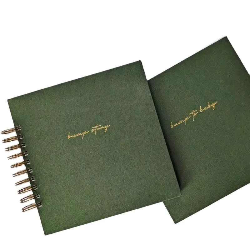 customized New Baby Gift Shower Pregnancy Book Linen Journal Hardbound Baby Book Journal Memory