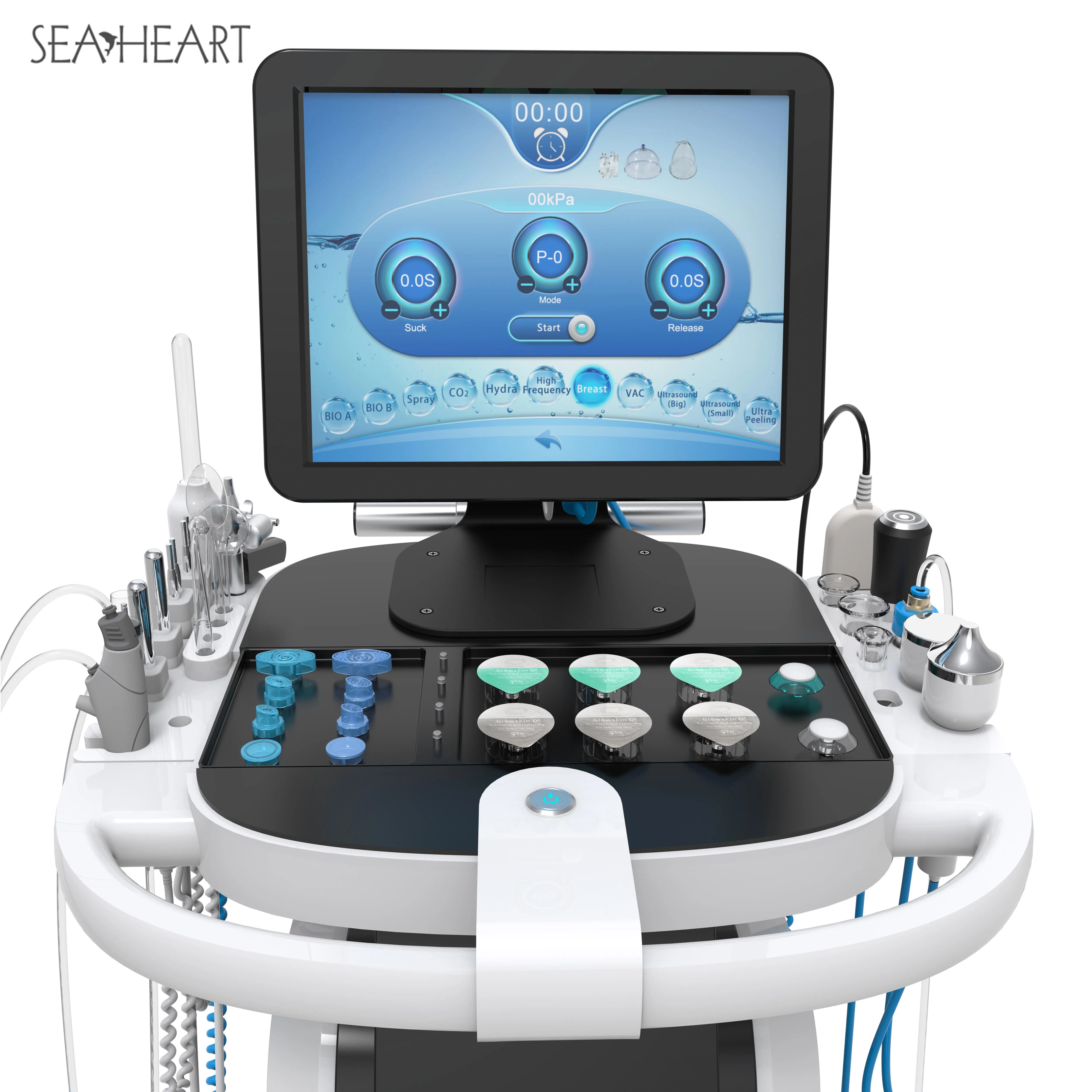 2022 hot sale 14 in 1 hydra master machine facial diamond microdermabrasion beauty spa master cupping handles skin analyzer