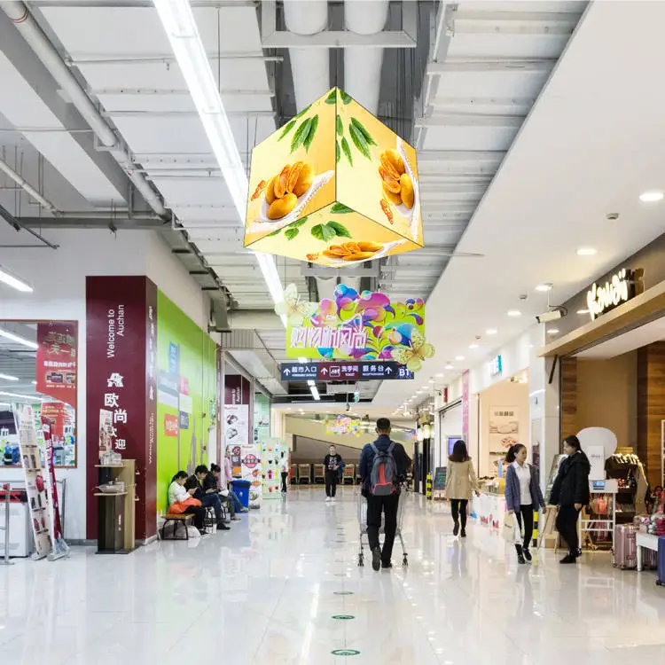 Wifi 4G App Control 3D Magic Led Screen P2.5 P3 P4 Full Color Retail LED Sign Cube LED Display