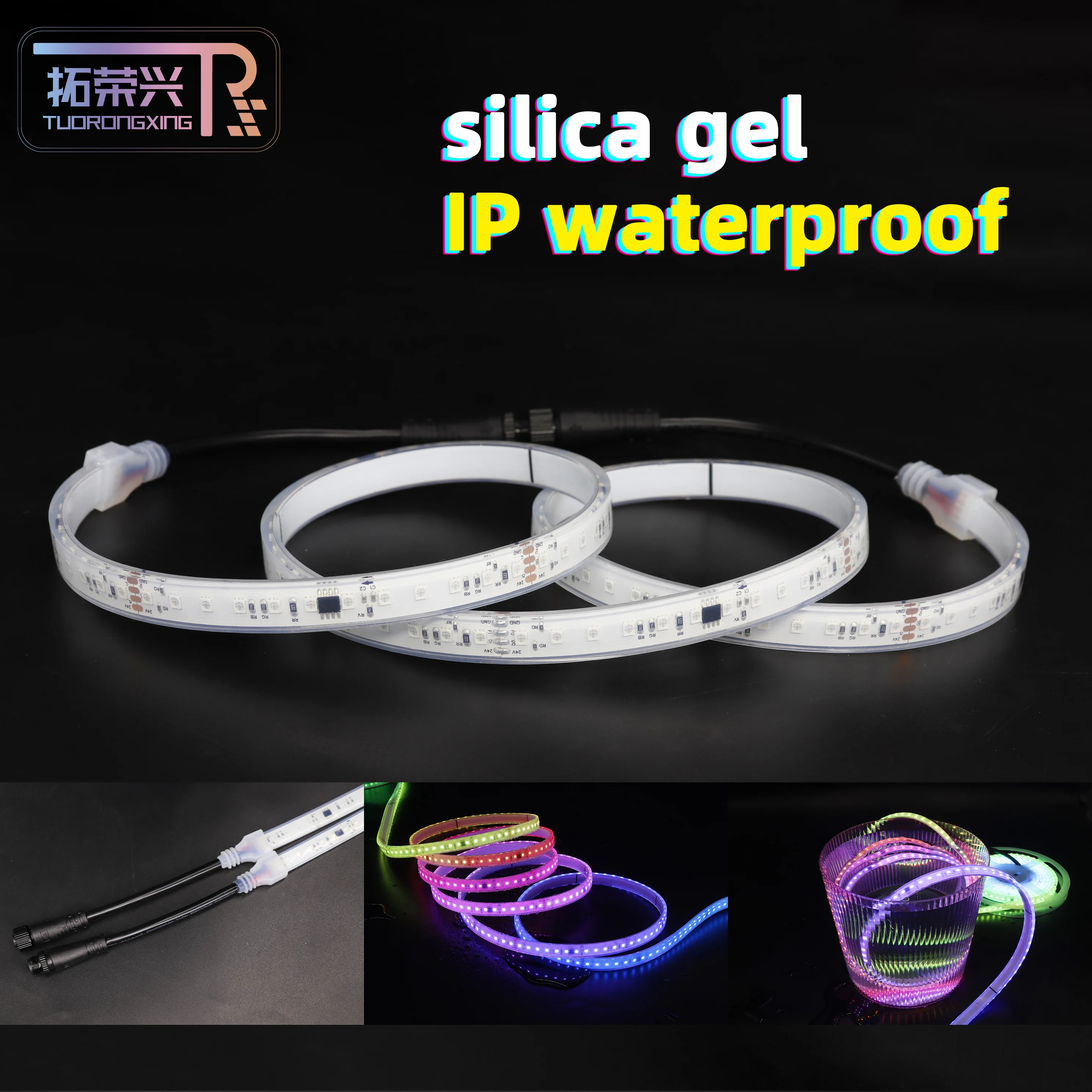 China factory custom Addressable programmable LED strip light 2835 RGB outdoor waterproof 16.4ft DMX512 flexible strip light