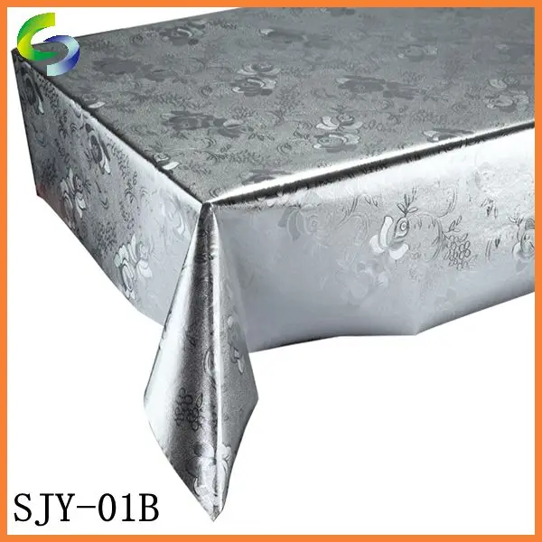 Luxury Gold and Silver PVC Printed Spanlace Backing Tablecloth Roll