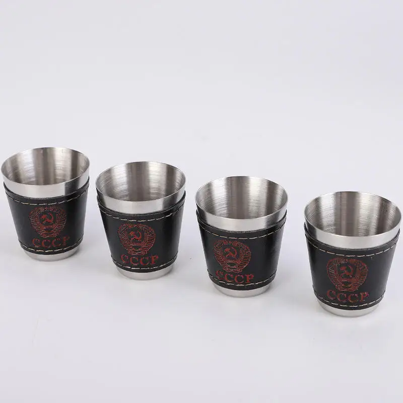 Liqueur Glassware Gift Set Crystal Chinese Souvenir Custom Metal Stainless Steel Wine Personalized Shot Glasses