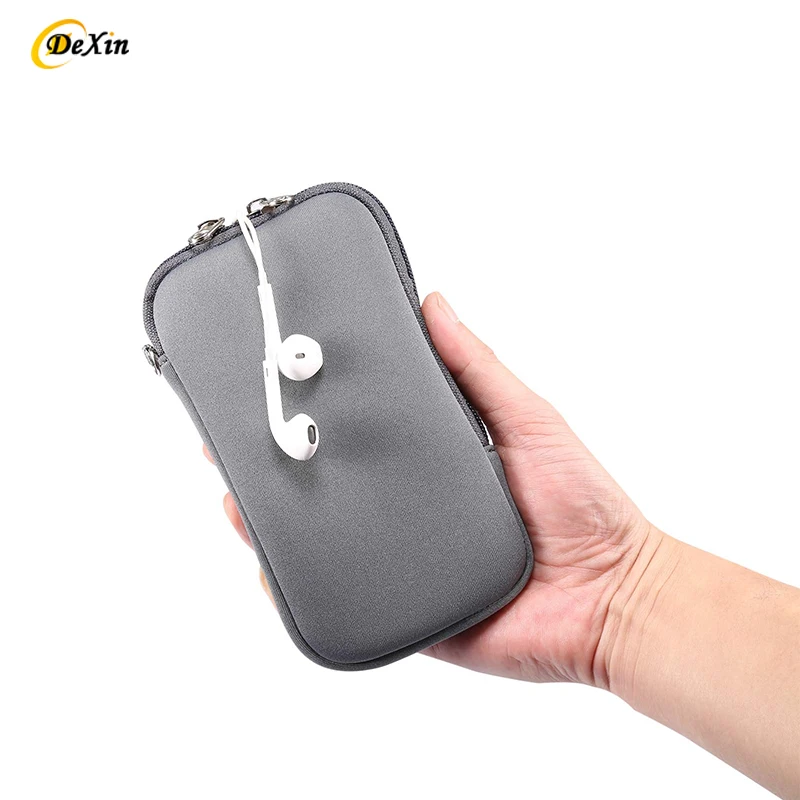 Wholesale Black Shock Absorbing Proof Soft Neoprene Smartphone Cellphone Bags Mobile Phone Pouch Women