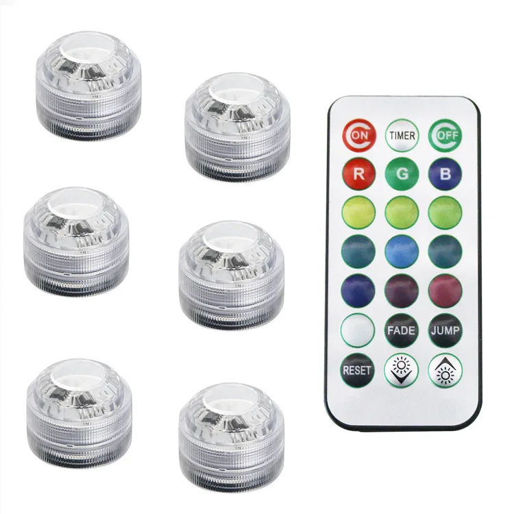 LED Diamond Knob Aquarium Lights Waterproof Fish Tank Decorations Timing Remote Control Dive Flashlight Style Aluminum Lamp Body