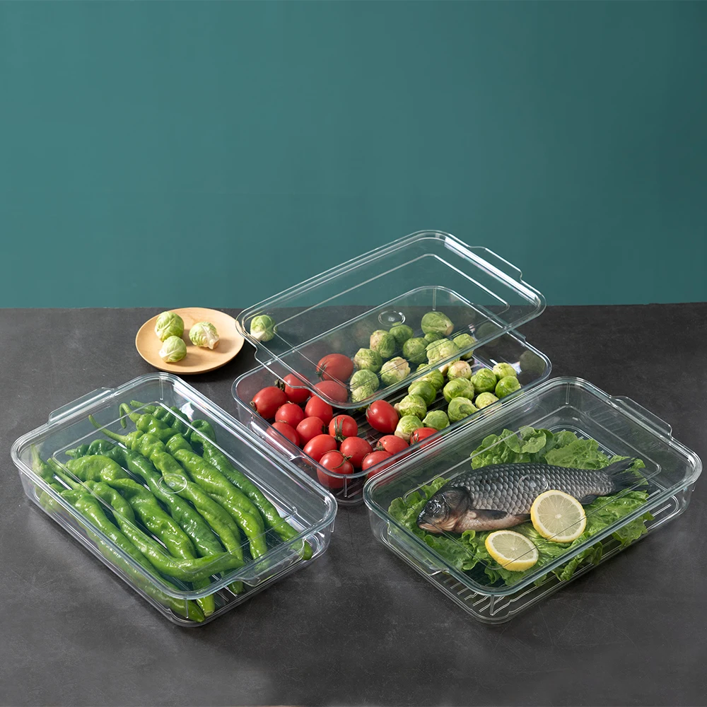 Кухонный прозрачный пластиковый контейнер для хранения продуктов