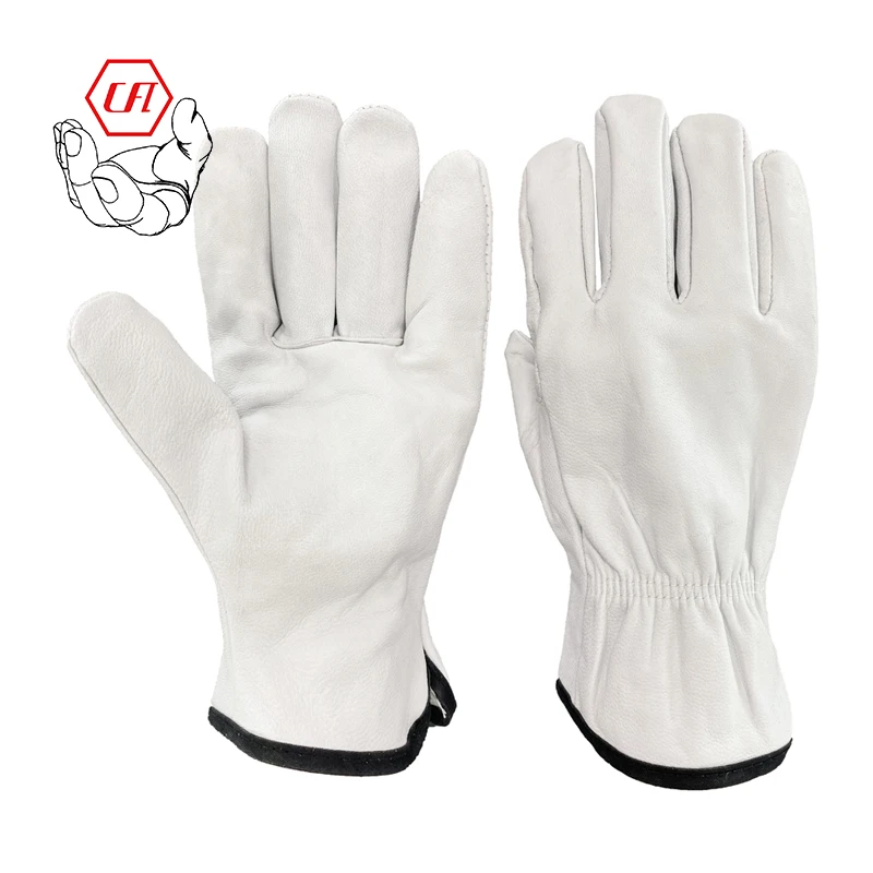 Goatskin Leather Driver Gloves Mens Leather Work Gloves