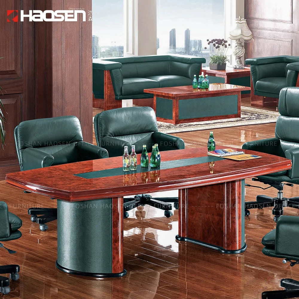Простая классическая деревянная современная кожаная офисная мебель 6836C, столы для конференций, стол для встреч