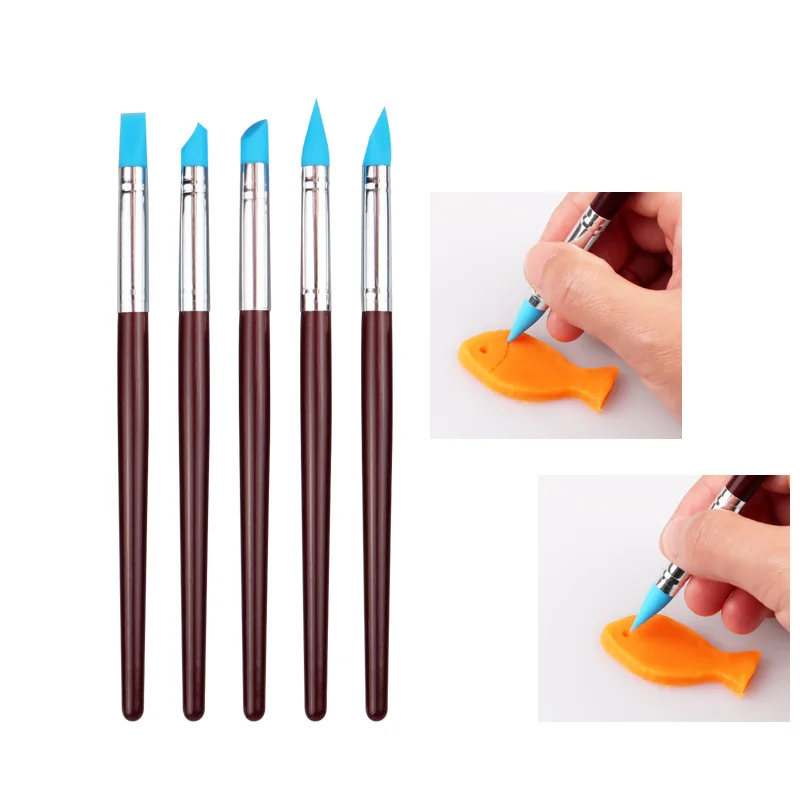 Huichuang Custom Clay Double End Stainless Steel Indentation Tool Wood Handle Pottery Sculpting Carving Tool Art Supplies