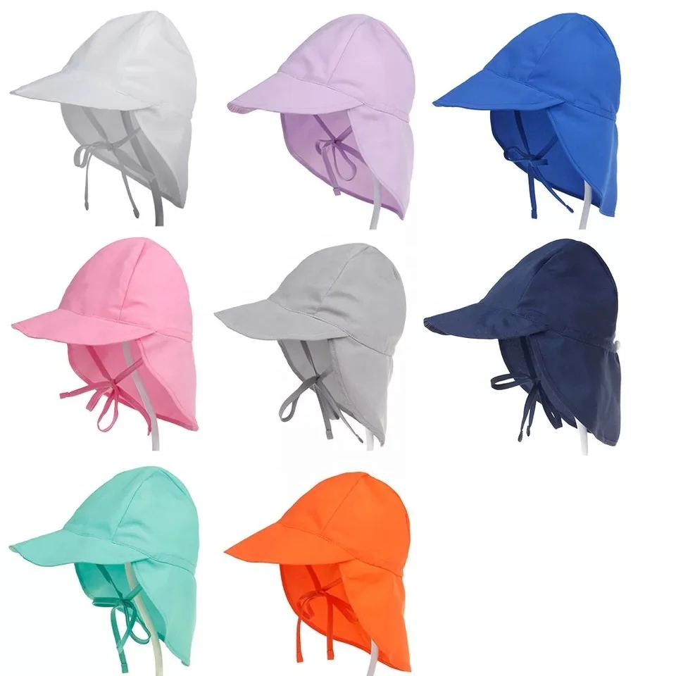RTS Hatty wholesale  baby/kids flap sun protection swim hat with string UPF50+ beach summer hat legionnaire hat