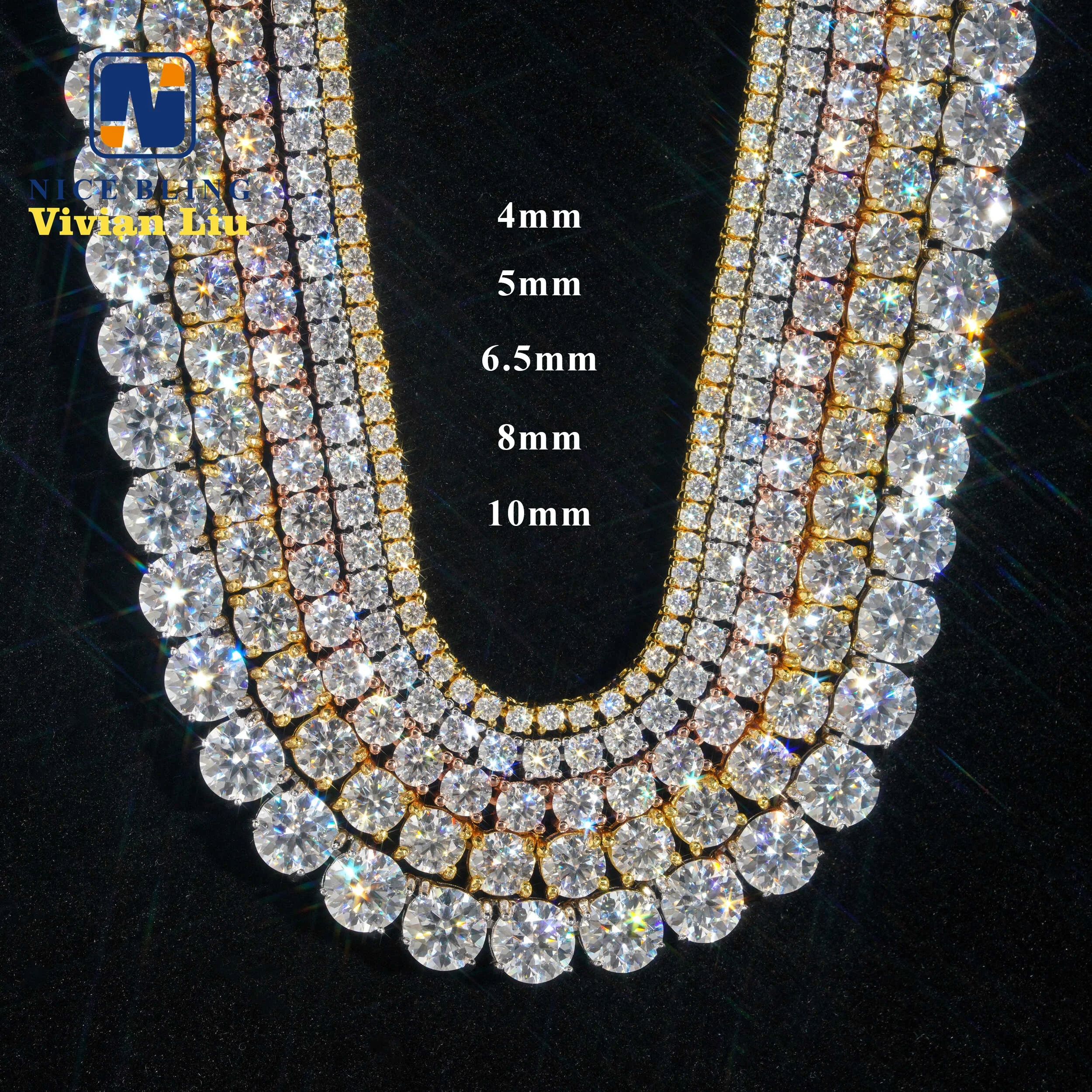 Wholesale price sterling silver 925 tennis bracelet necklace vvs moissanite hip hop jewelry iced out diamond tennis chain