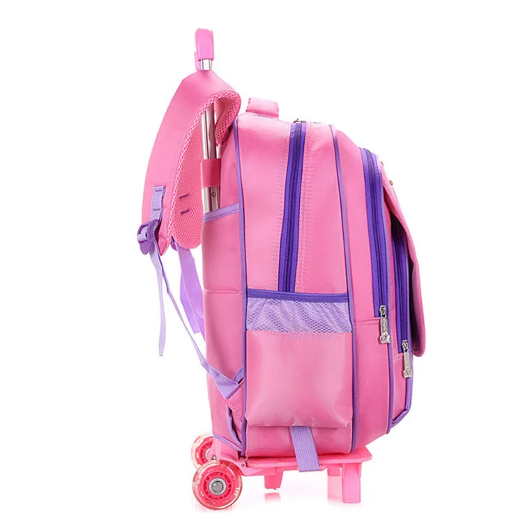 Kids Girl Outdoor Smart Trolley School Bag With Wheels Of Latest Designs For Girls