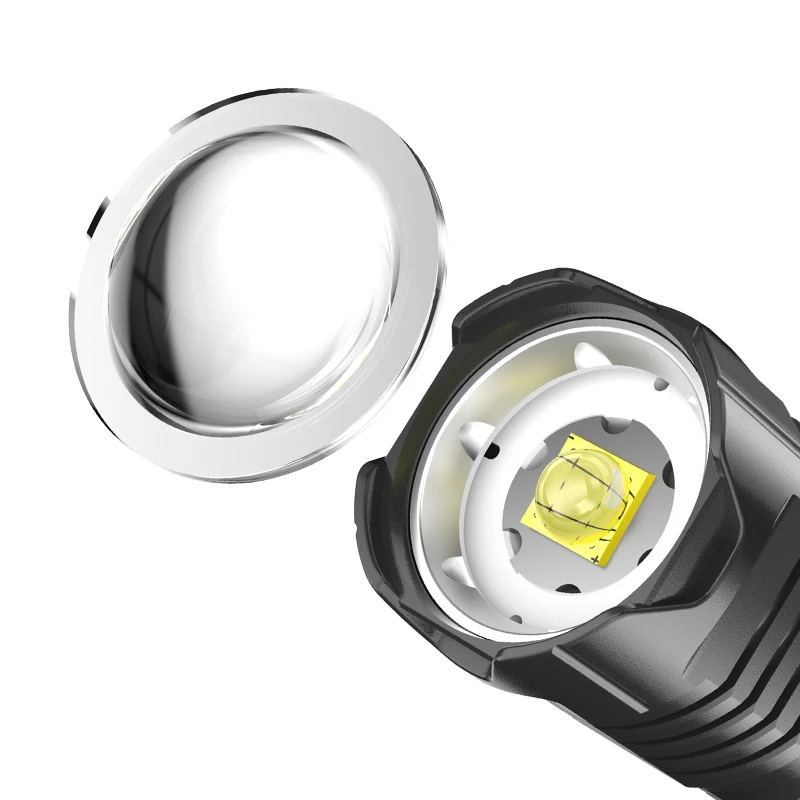 XHP99 strong light LED flashlight Type-cUSB rechargeable flashlight outdoor stepless dimming with clip zoom