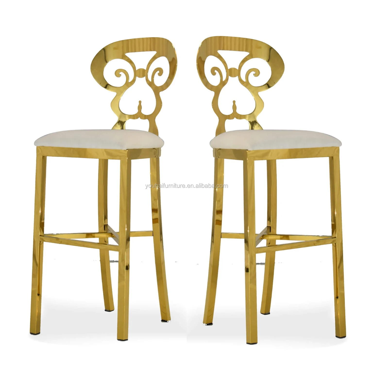 Новый дизайн, золотой барный стул highboy из нержавеющей стали для свадебной вечеринки