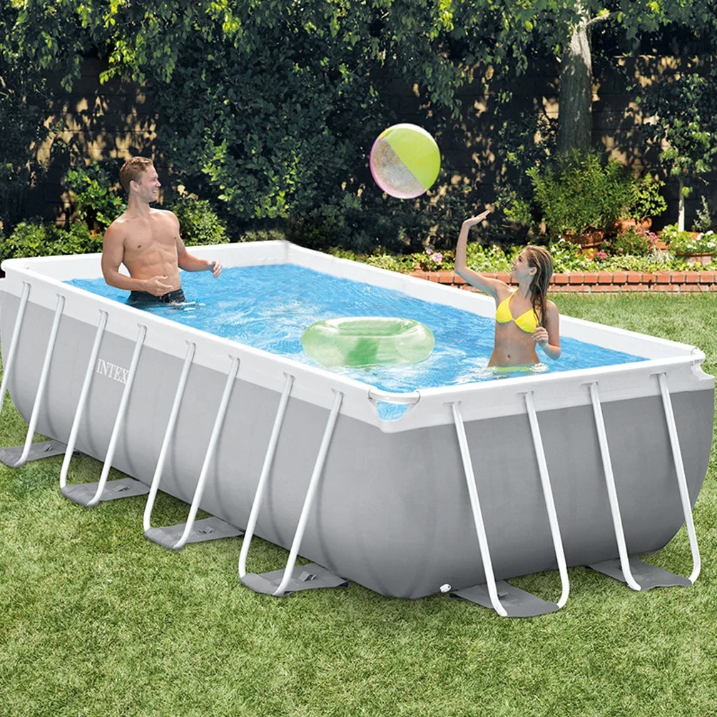 Intex 26788 Above Ground 4m Swimming Pool Metal Frame with Cover and Pump and Ladder