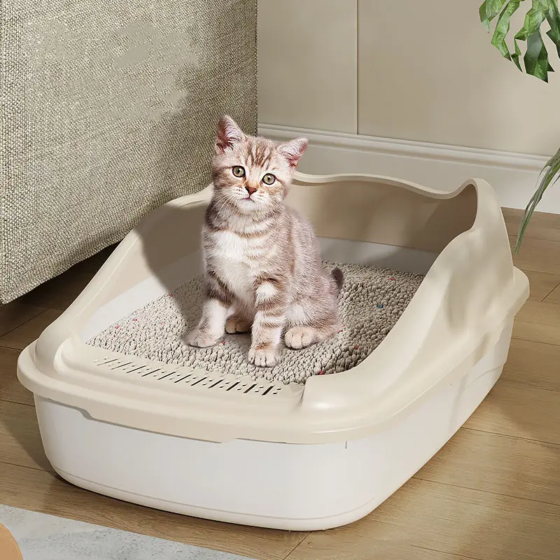 Wholesale Large Cat Litter Box Thickened Anti Splashing Cat Toilet with Cat Litter Scoop for Kitten Semi Enclosed Easy to Clean