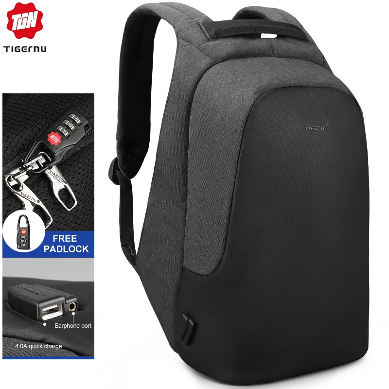 Рюкзак Tigernu T-B3615B водостойкая usb-камера для путешествий и школы mochila рюкзак ноутбука повседневные спортивный с разъемом наушников