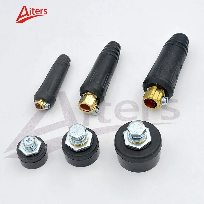 Quick Plug DKJ10-25 Black Euro Cable Connector Plug for TIG MIG Welding Machine Quick Socket Connector