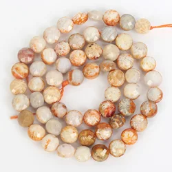 Flat Round Coin Faceted Stone Beads Natural Stone Beads Flat Round Loose Beads For Jewelry Making DIY Bracelets Handmade