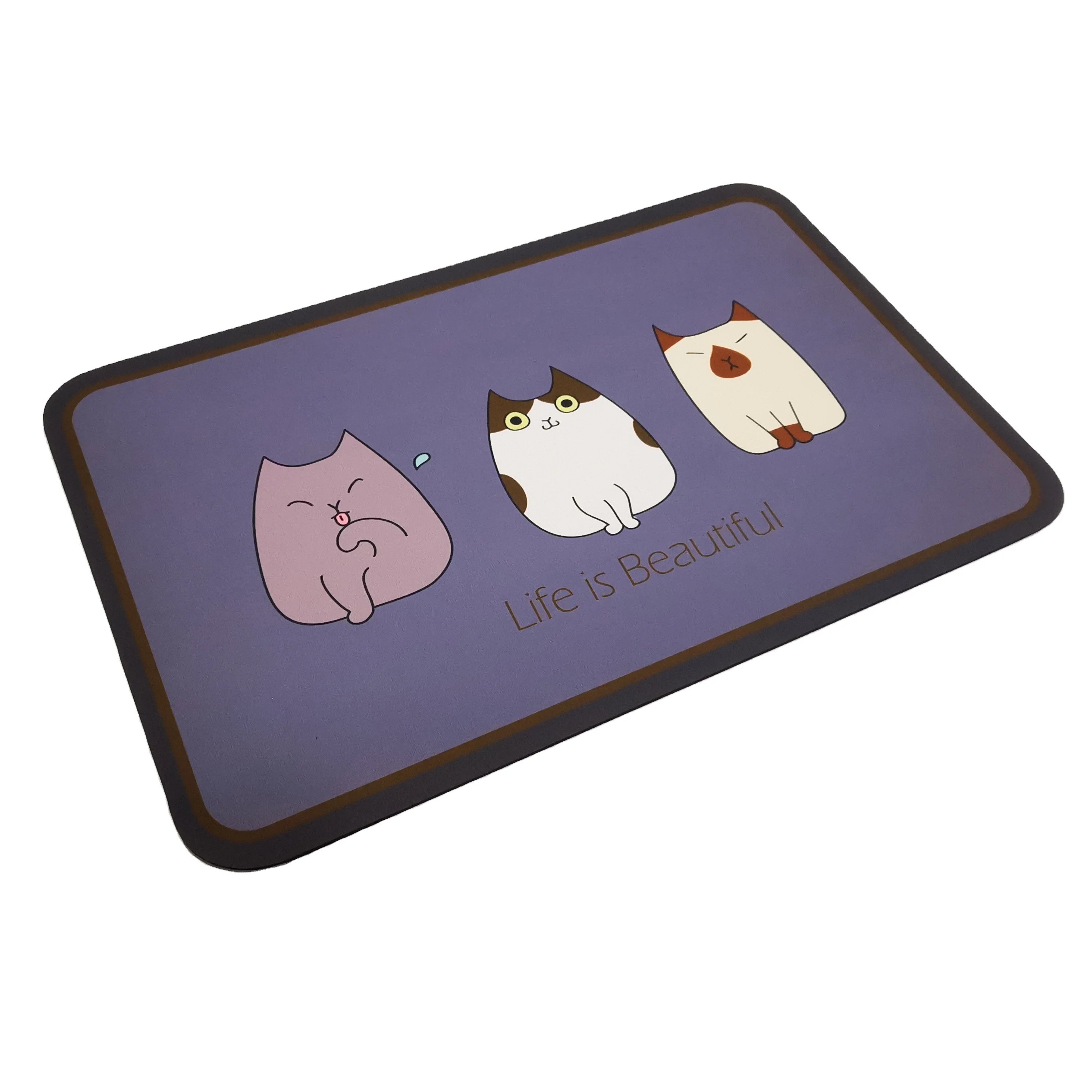 Water Absorbent bath Rug Set Rubber Door Mats Anti Slip Diatom Mud Floor Mat bath mat cartoon print custom