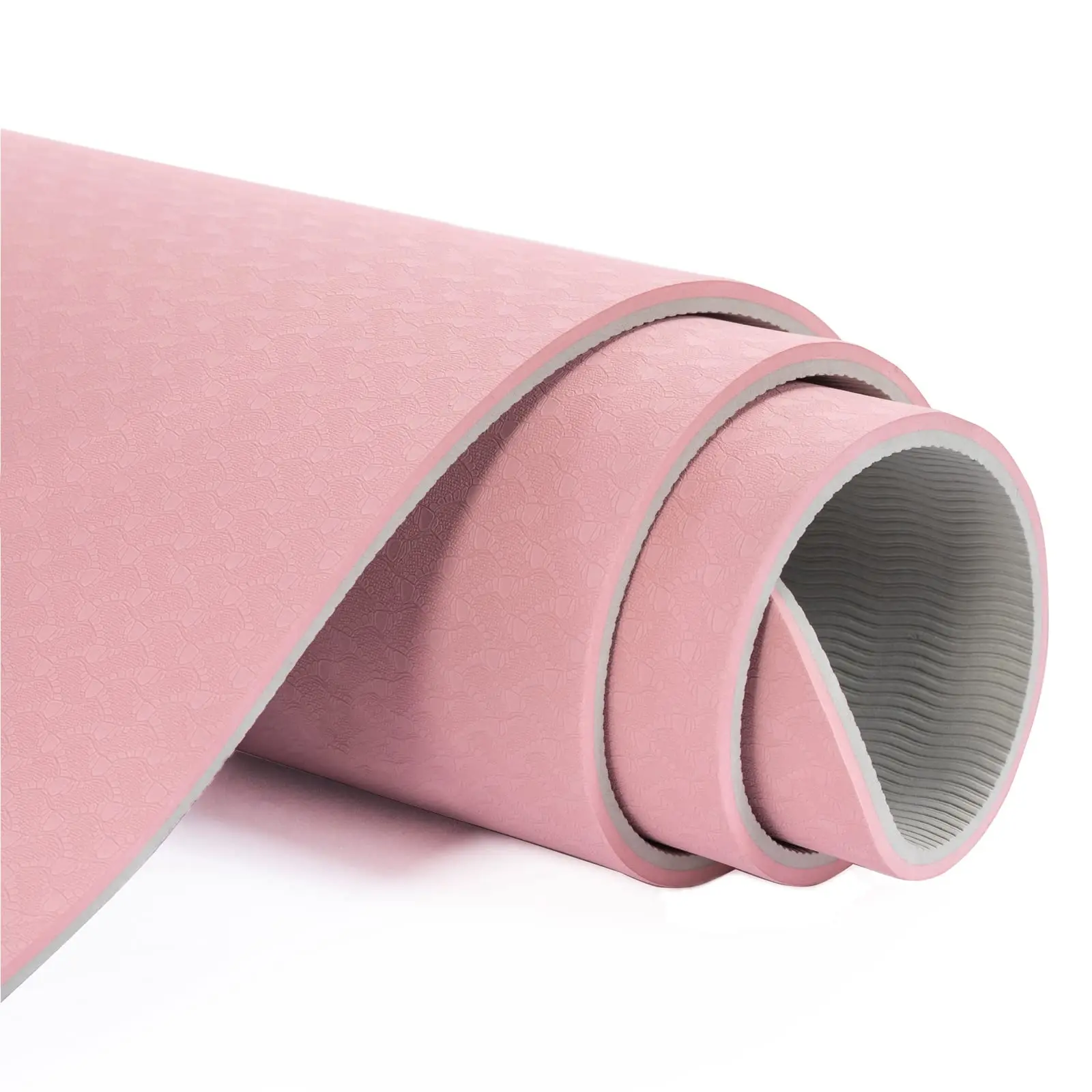 6MM 8MM  Home Use Pilates Eco Friendly  Non Slip  Yoga Exercise Equipment Tpe Yoga Mat Custom Pink Yoga Mat