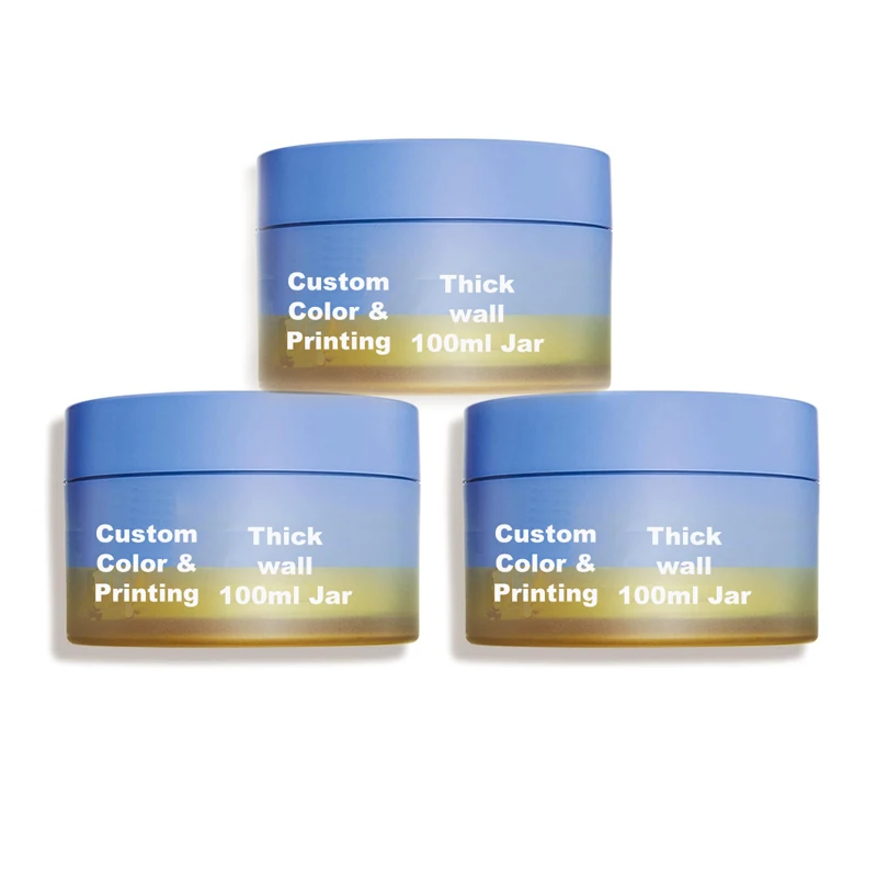 3.17oz Cleansing Balm Jar 90ml Eco-friendly heavy wall PET jar cylinder shaped 100ml recyclable jar PETG  or PS also available
