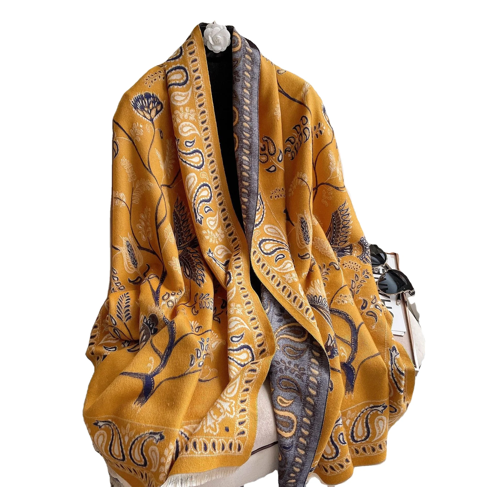 Elegant Large Extra Soft Polyester Pashmina Shawls & Wraps for Women Fall Scarfs Shawls Wraps for Wedding Spring Season