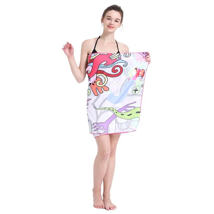 Custom sand free printed microfiber suede beach towel