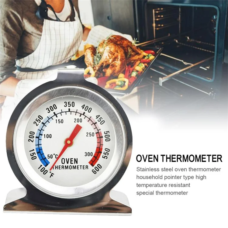 TOP1B Food Meat Temperature Stand Up Dial Oven Thermometer Stainless Steel Gauge Gage Large Diameter Dial Kitchen Baking Supplie