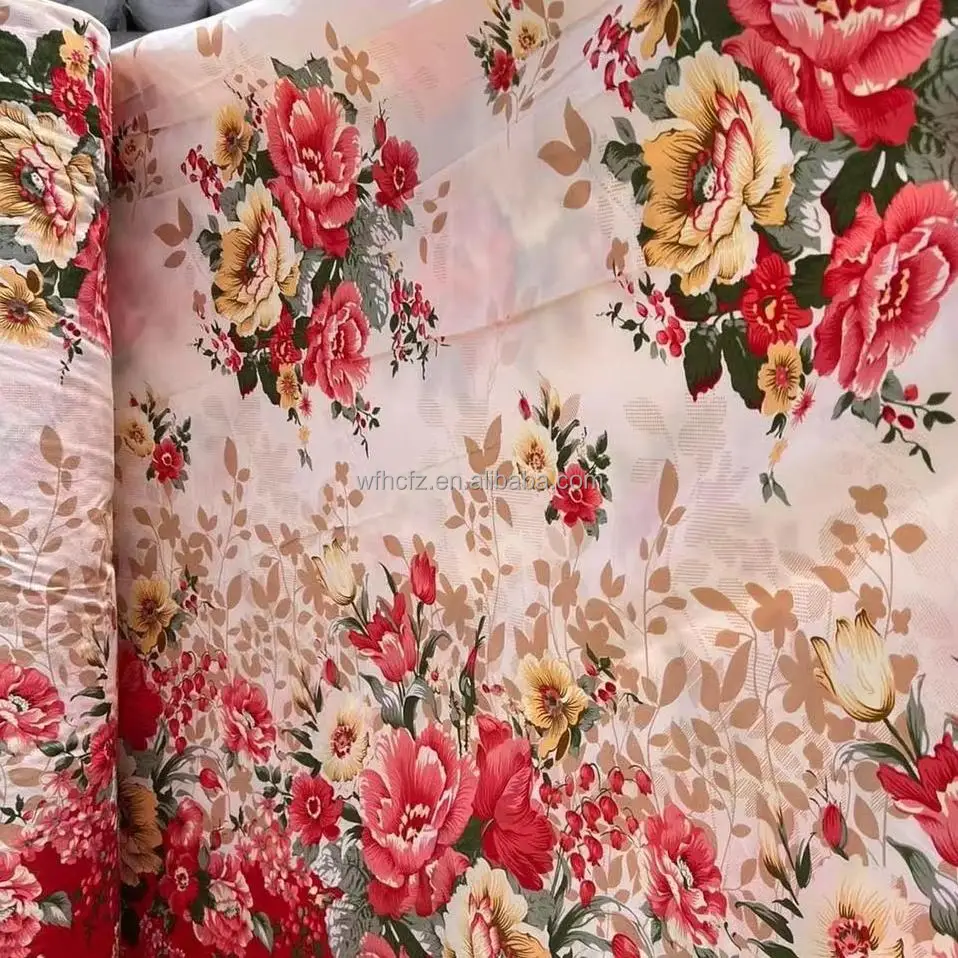 Wholesale 100% Polyester Microfiber Home Textile Fabric Printed Pattern Woven Technics Plain Twill Bedsheet Roll Bale China