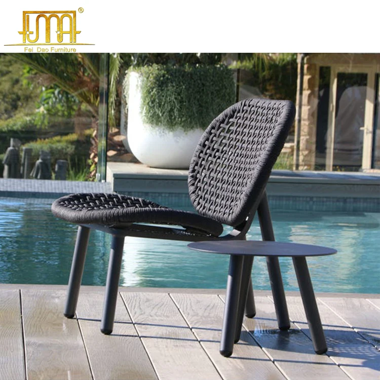 Frame Skate Outdoor Rope Single Sofa Side Aluminum Beach Outdoor Furniture Modern Garden Set Cast Iron 