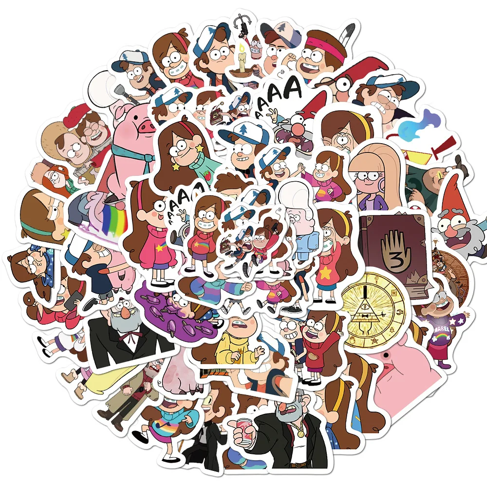 Cartoon movie Gravity Falls season sticker Waterproof Custom Die Cut Cartoon PVC Vinyl Anime custom round sticker