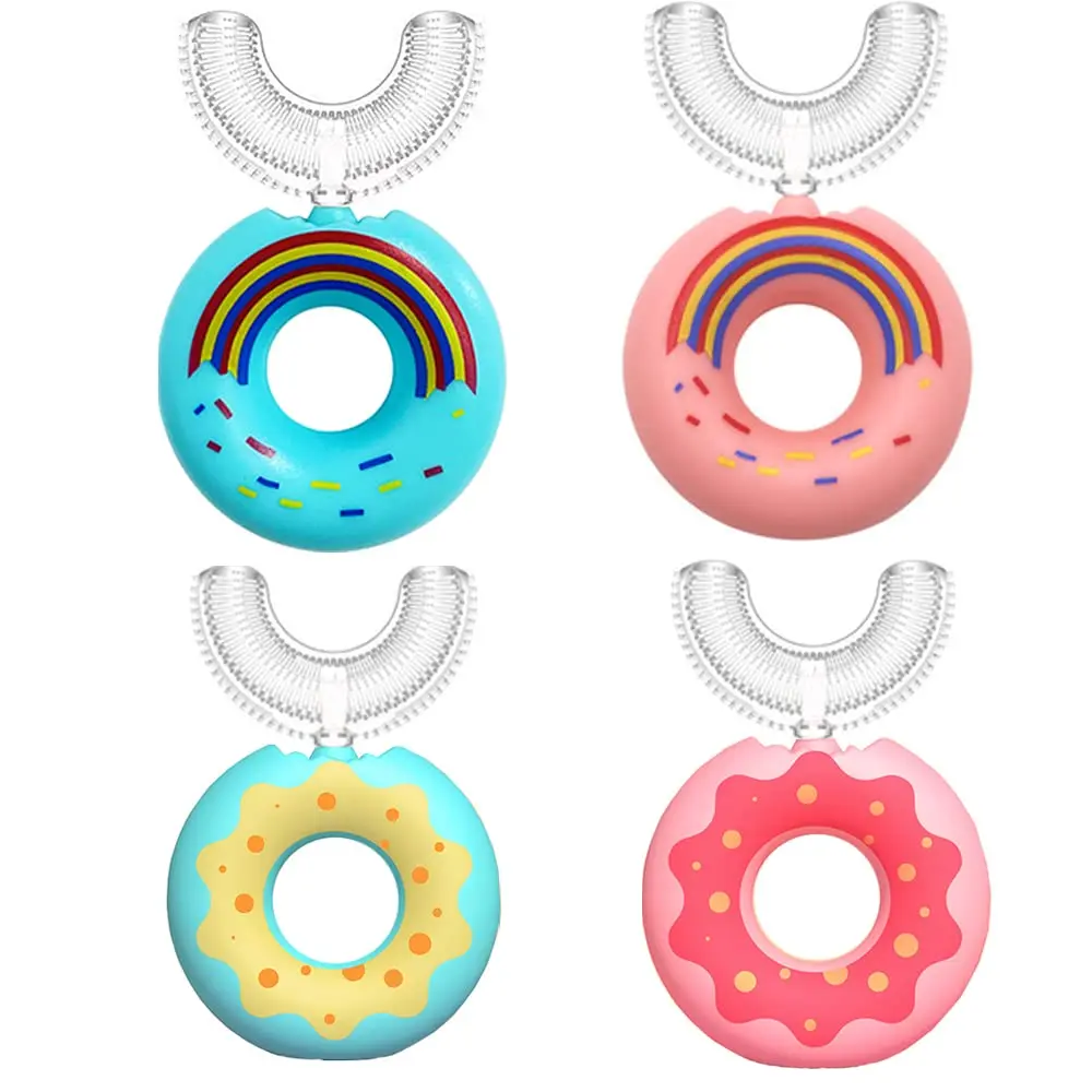 Hot Kids U Shaped Toothbrush Children 360 Manual Lovely Baby Silicone Kids Toothbrush