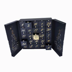 Black Gift Advent Calendar Present Box Christmas Advent Calendar Custom Packaging Calendar Box