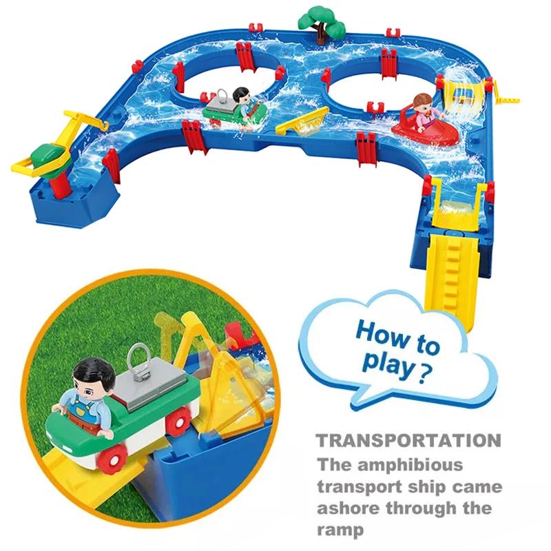 57PCS Water park educational summer play water track table games toy for kids