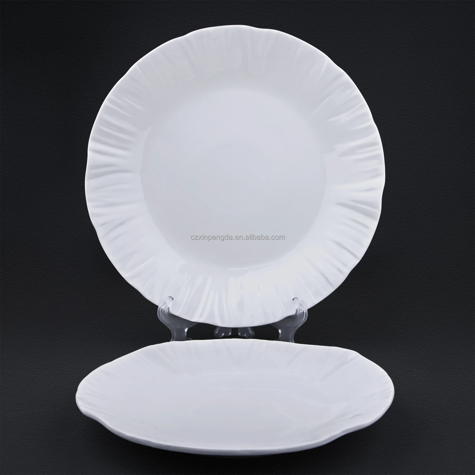 Cheap price customized design China fine dinner plates wedding home party restaurant porcelain ROUND dishes ceramic plates