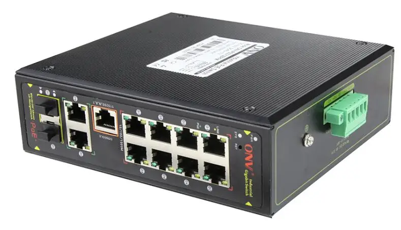 Управляемый Промышленный Коммутатор Ethernet POE с 12
