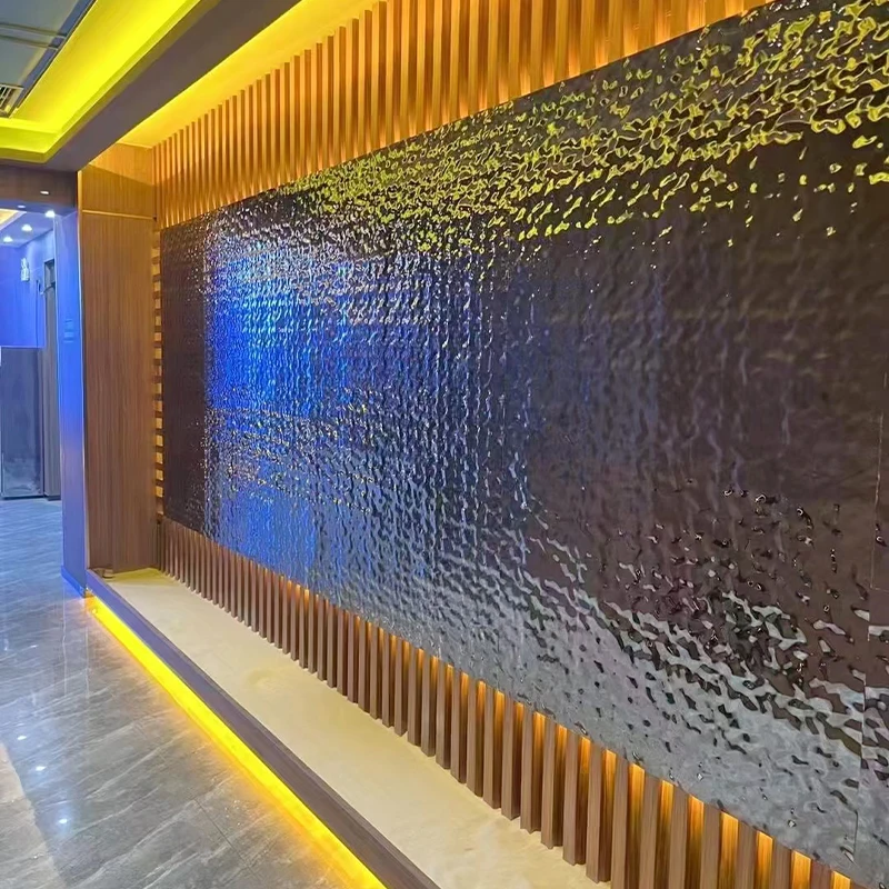 Water Ripple mirror surface interior decoration Bamboo Charcoal board pvc wall panel modern home design