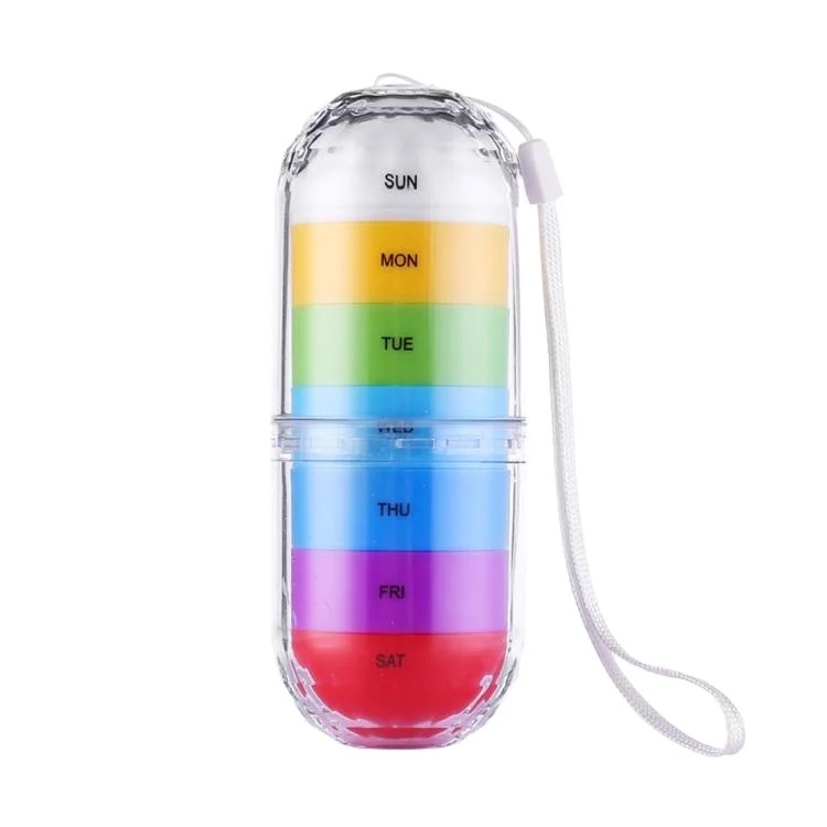 Weekly Pill Organizer 7 Day Pill Box Cup Case Medicine Organizer Tablets Holder Dispenser Waterproof and Portable