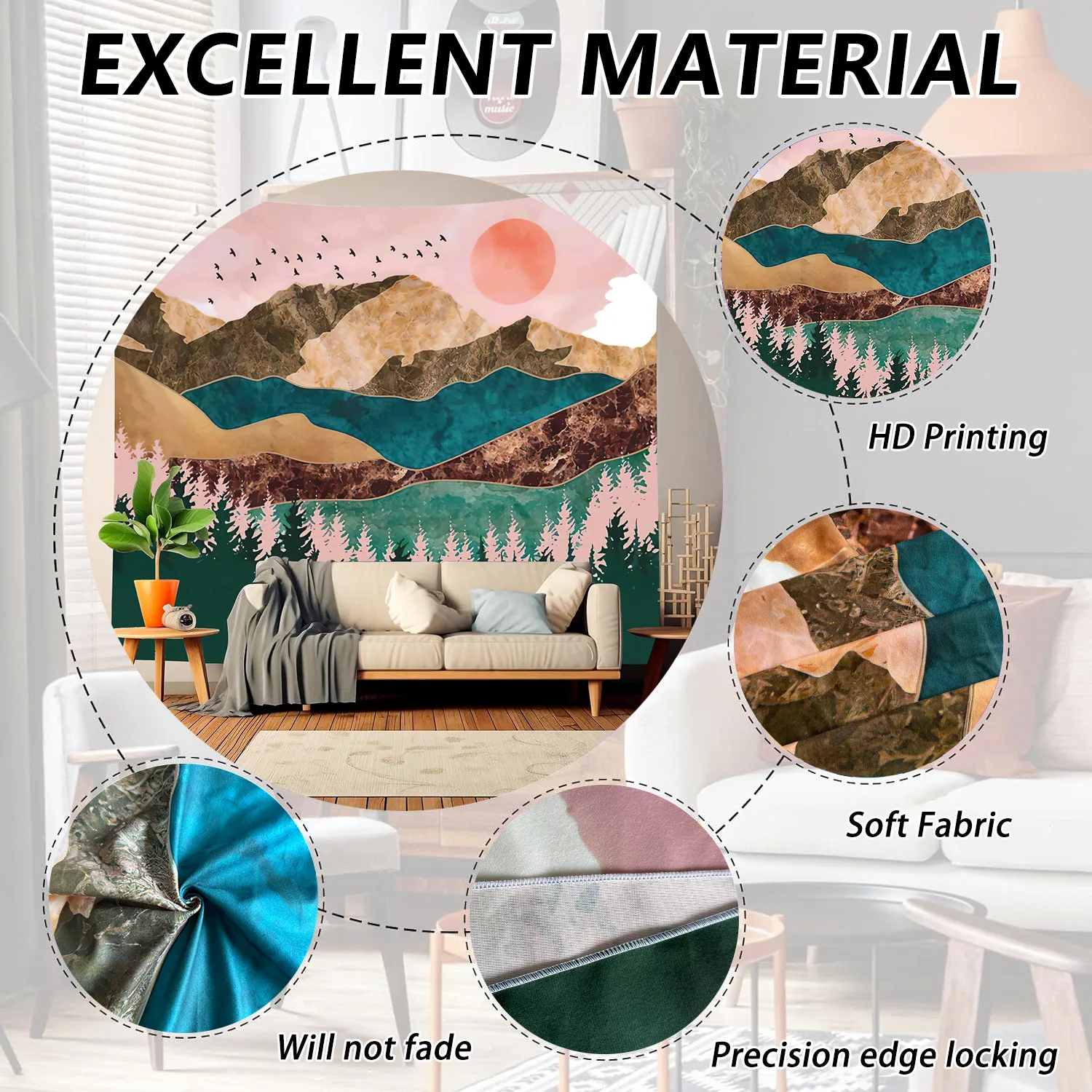 Tapestry Set Woven Blanket Machine Woven Tapestry Fluorescent Tapestry Can Be Hung On The Wall