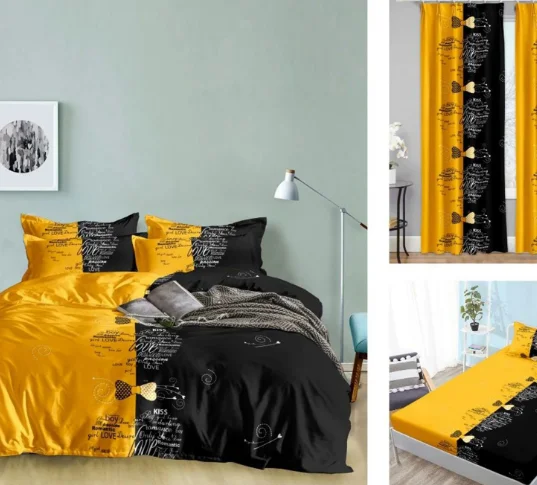 Fast Delivery 100% Polyester Microfiber Flower Blackout Bed Sheets Curtain Sets with Bedding Set