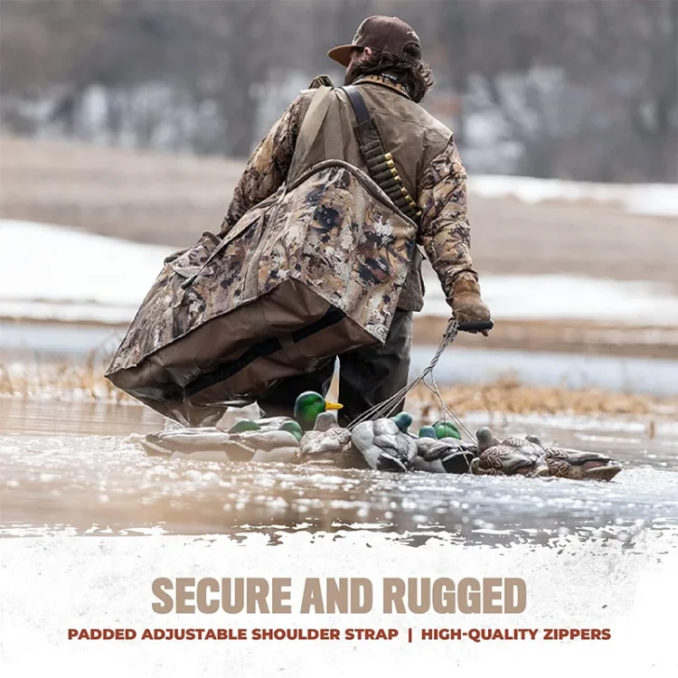 Waterproof Padded Protection 12 Slot Duck Decoy Slotted Hunting Bag Bottom Drains Duck Hunting Blind Bag