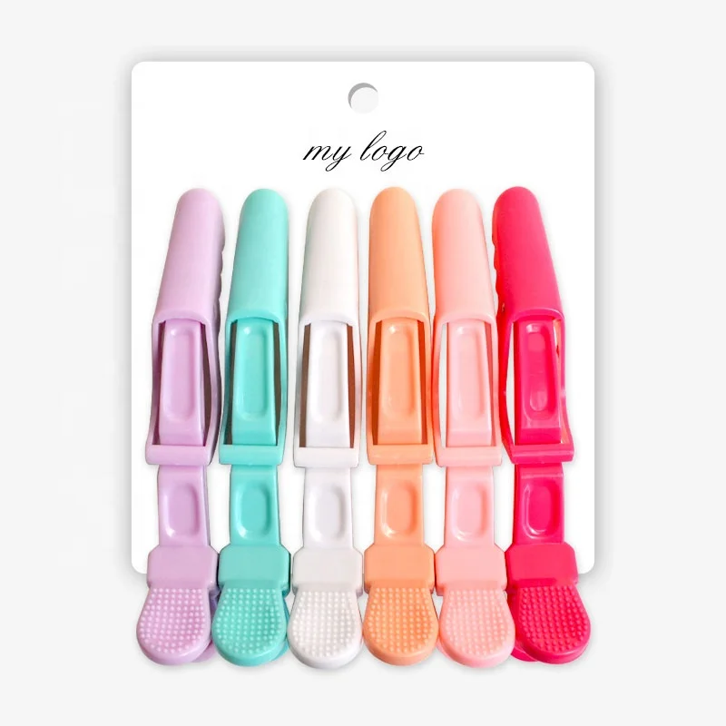 Wholesale Custom Logo Salon Pink Crocodile Hairdressing Alligator Hair Clip Hair Accessories for Women