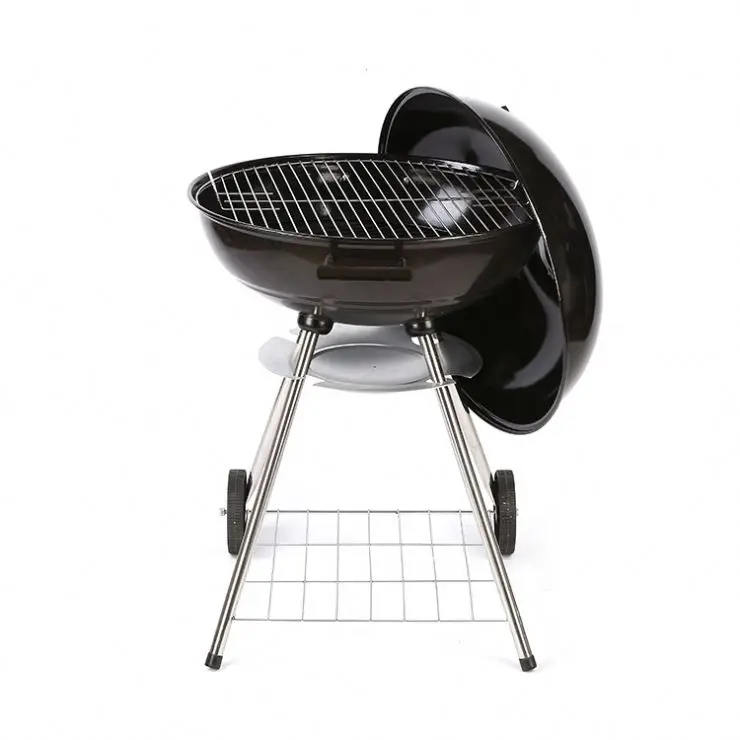 Factory Sale Outdoor Black Kettle Charcoal Grill with 1-touch cleaning system